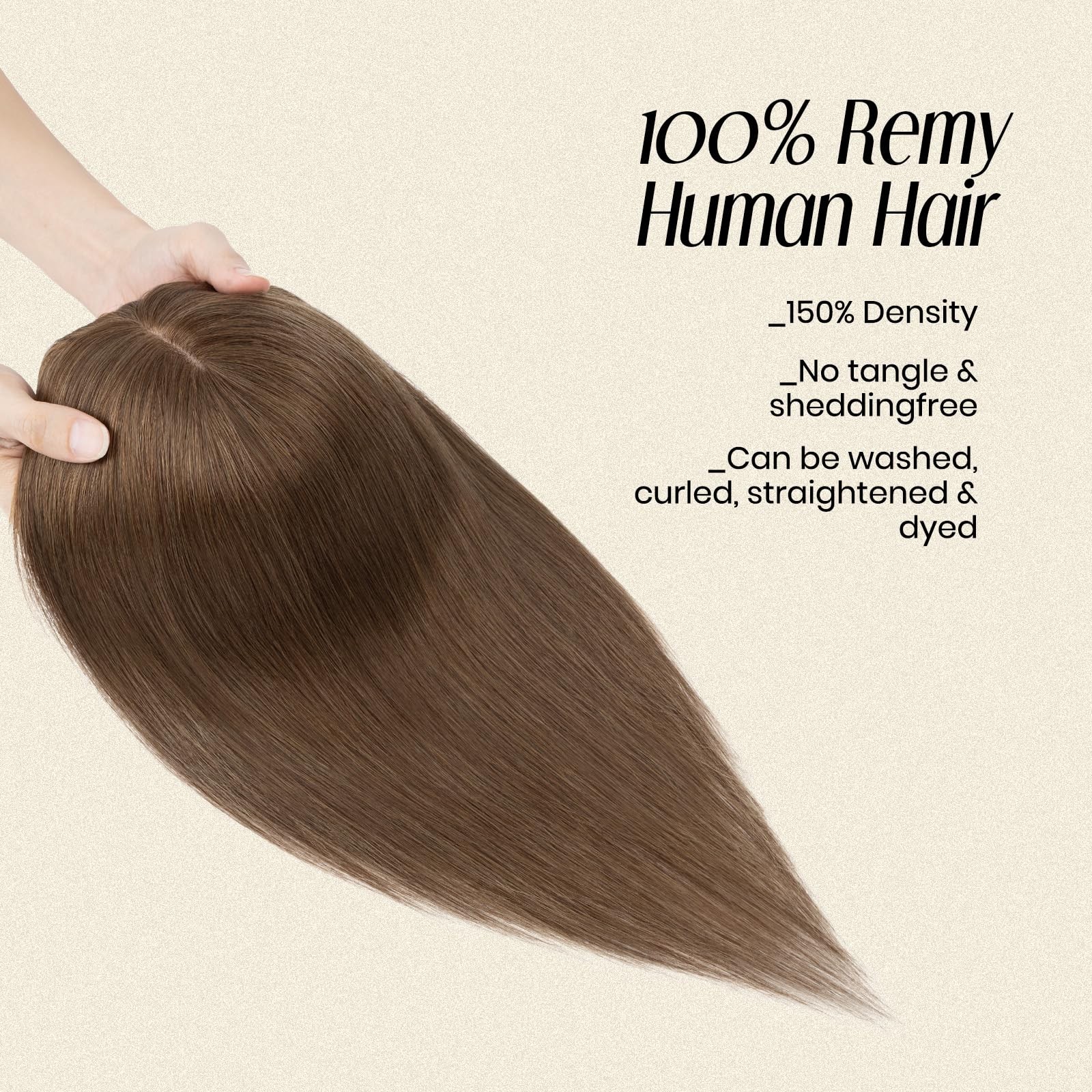 My-Lady Human Hair Toppers For Women Real Human Hair Bangs Thin 7 Silk Base