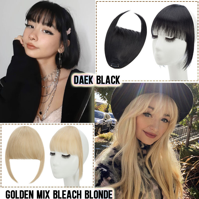 14g French Hair Bangs Clip in Hair Extension Forehead Bangs Hairpieces As Human