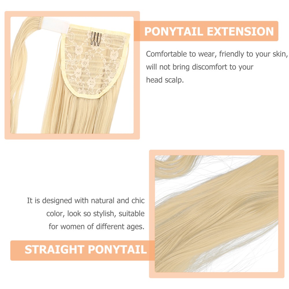 High Temperature Fiber Long Straight Ponytail Hair Extensions