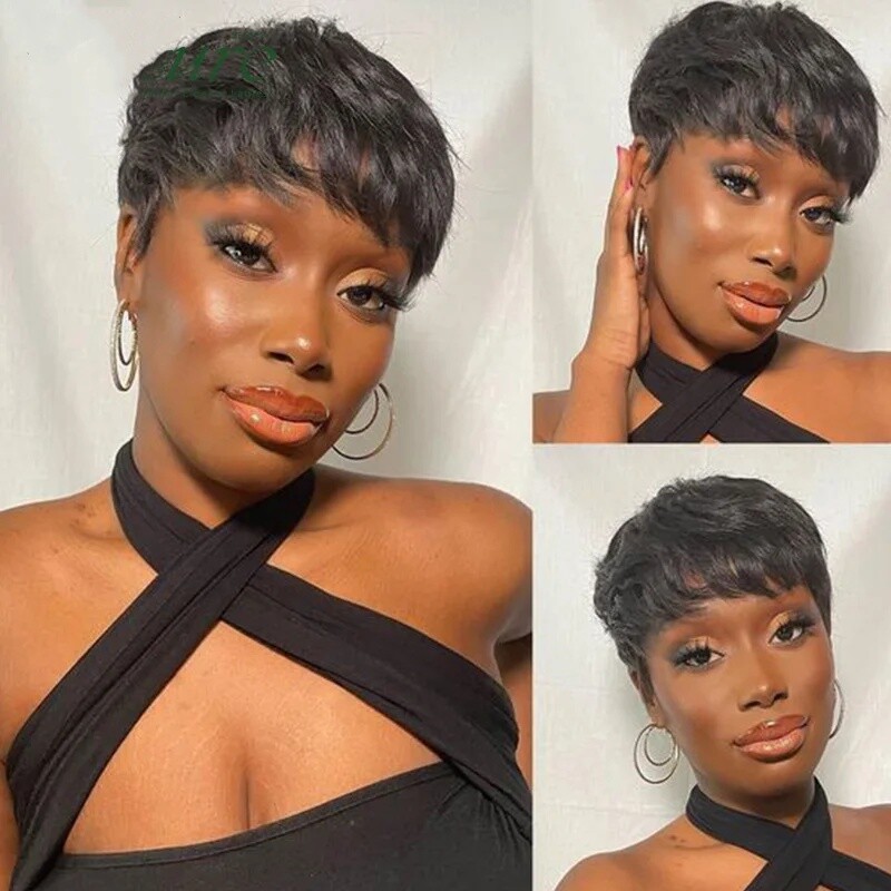 100% Human Hair Wigs With Bang Daily Use Party Wig for Women
