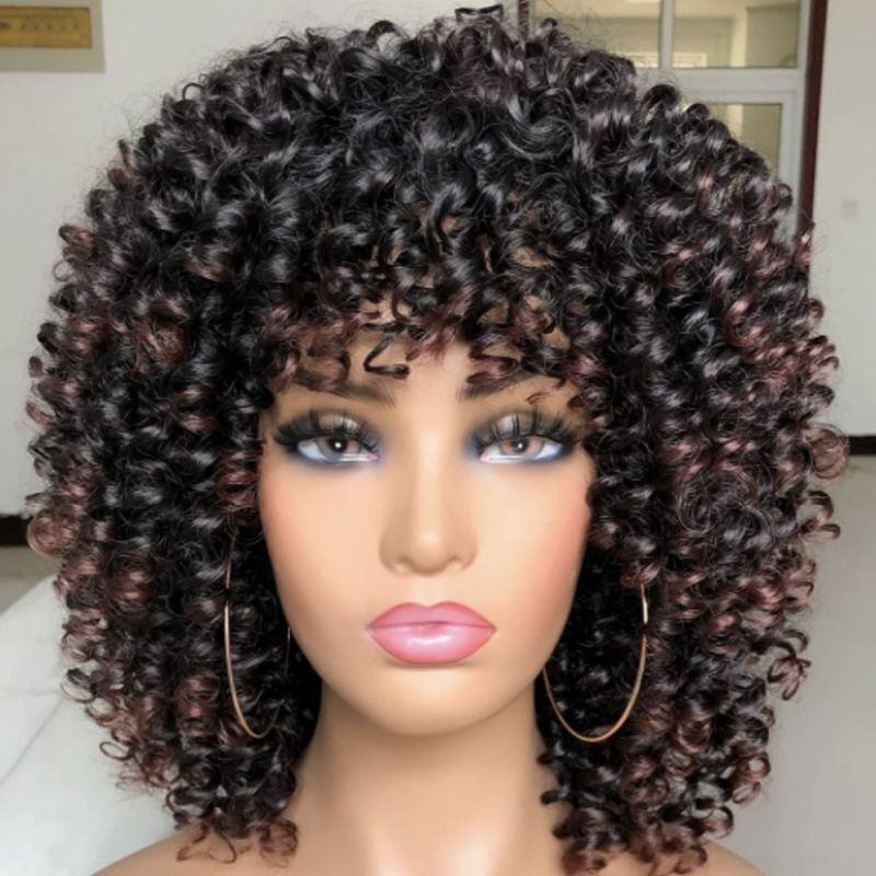 Curly Hair Wigs Cosplay SA Brazilian Fancy Short Full Wig Women Afro Curly Kinky