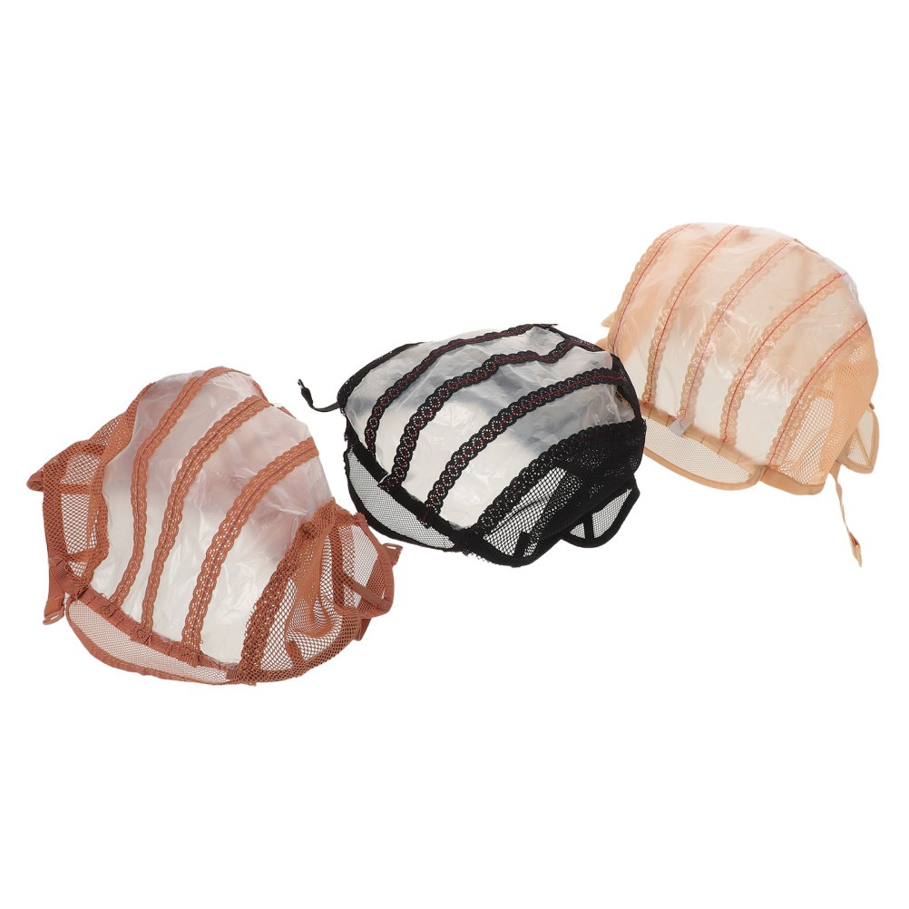 3pcs Wig Cap: Wig Elastic Mesh Net Cap – Adjustable Lace Dome Nets For Women –
