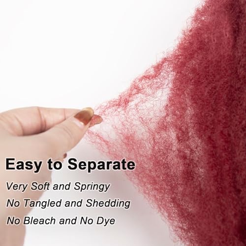 Afro Kinkys Bulk Hair for Twist Braiding, 99J Red 12 Inch 1 pack 99j burgundy