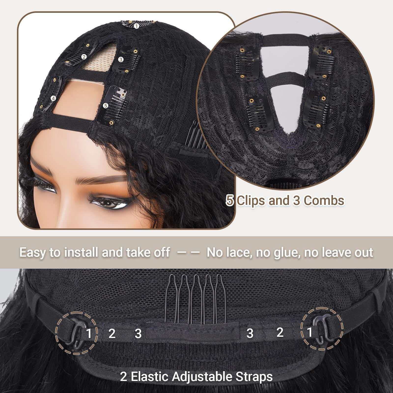 24″ Afro Kinky Curly Wig for Women Black Full Heat Resistant Synthetic Cosplay