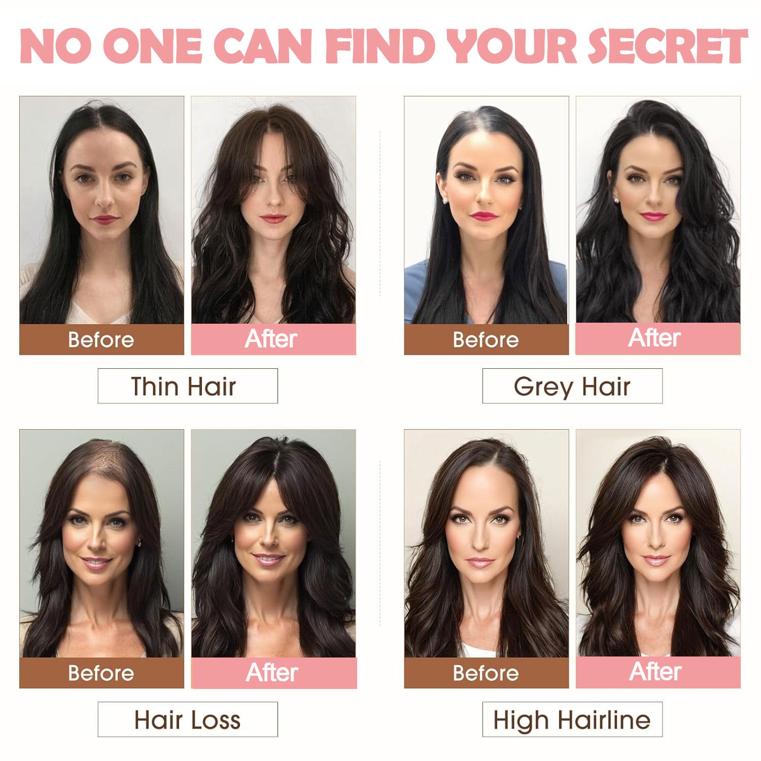 USA 6*6in Hair Topper Clip In Hair Extension with Bangs Lace Toupee Natural Hair