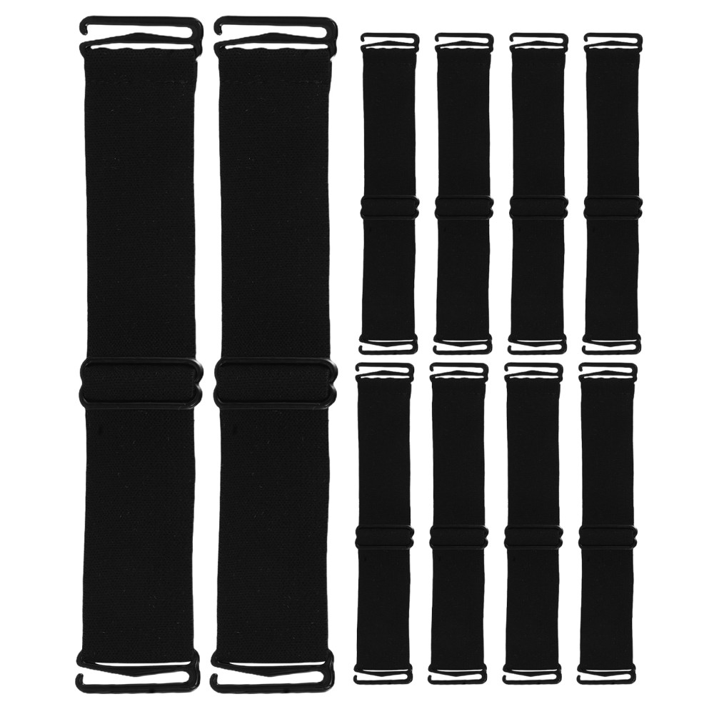 10Pcs Elastic Wig Band Adjustable Black Hair Strap for Daily and Special Events