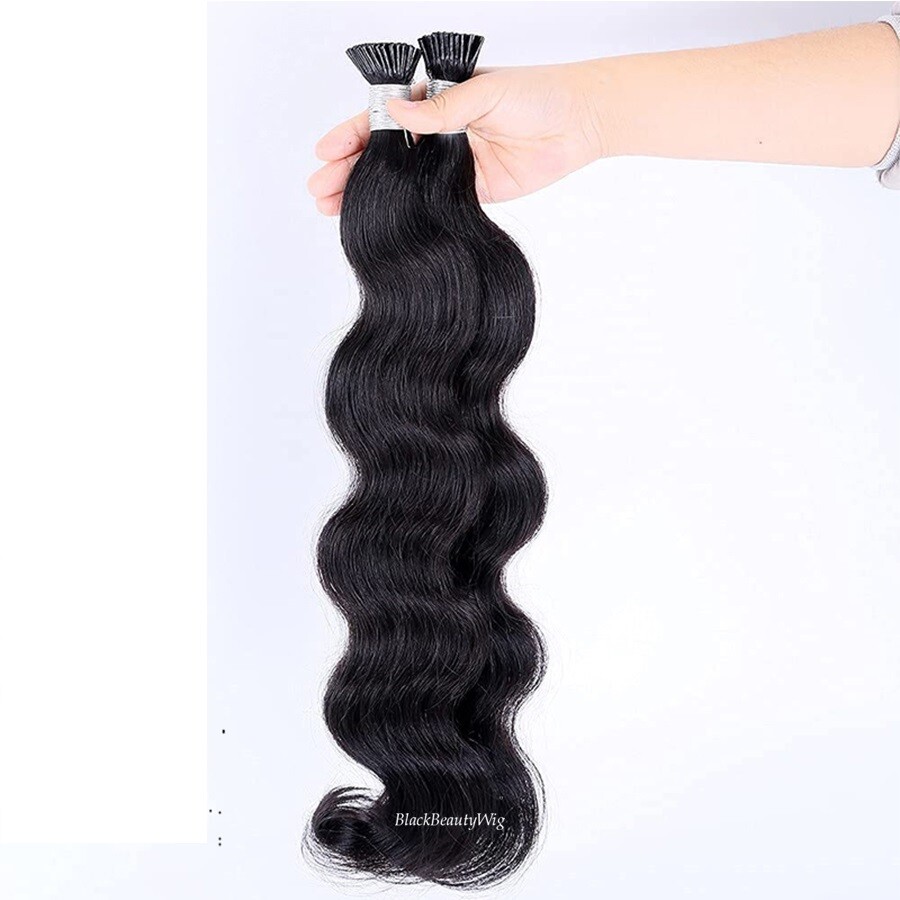 Body Wave I Tip Human Hair Extension Long Wavy Brazilian Stick I Tip Hair 100Pcs