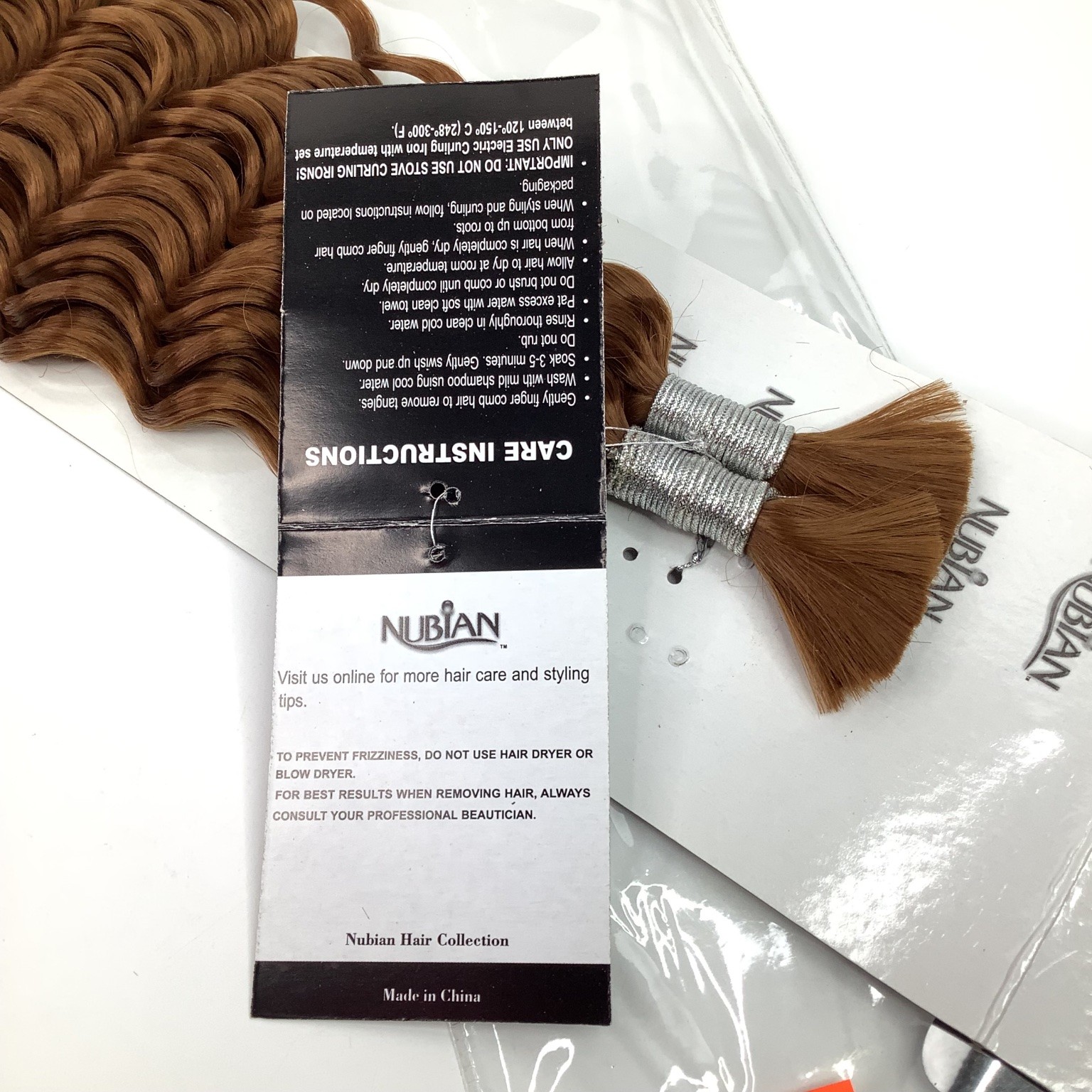 NUBIAN Premium Hair Extensions Human Hair Deep Bulk 18-20″ Color 30