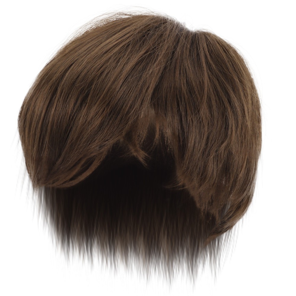 Dark Brown Men Short Synthetic Wig High Temperature Fiber Cosplay Use