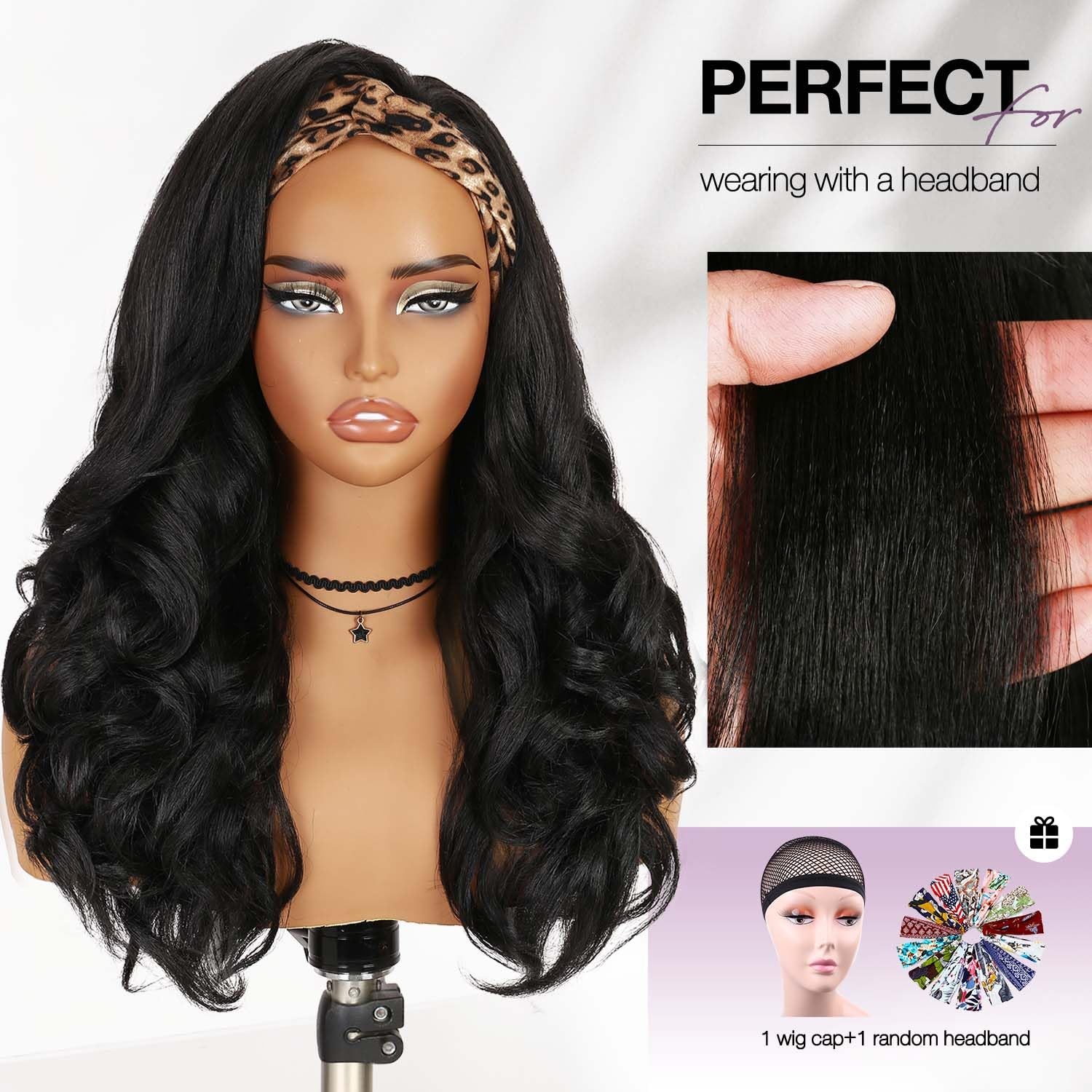 Yaki Curly Half Wig Loose Curly Synthetic Kinky Straight Wig With Curly End f…