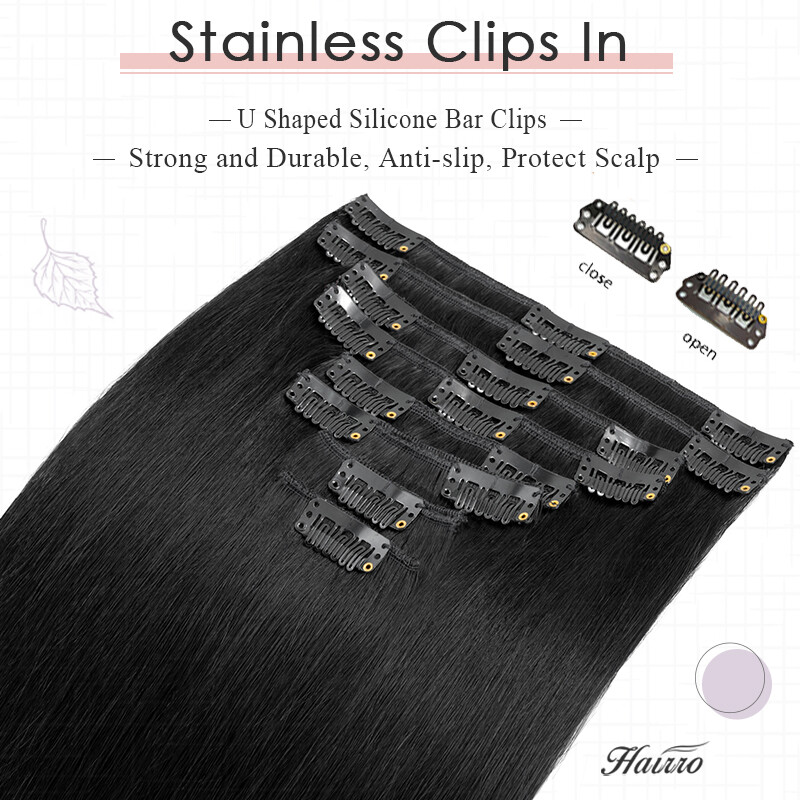 Super Soft Clip In Extensions 100% Real Remy Human Hair 8 Pieces 18Clips WEFTS