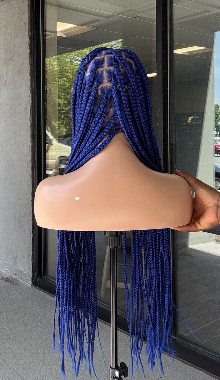 36inch Blue Individual Braids, 36inch Long Full Lace