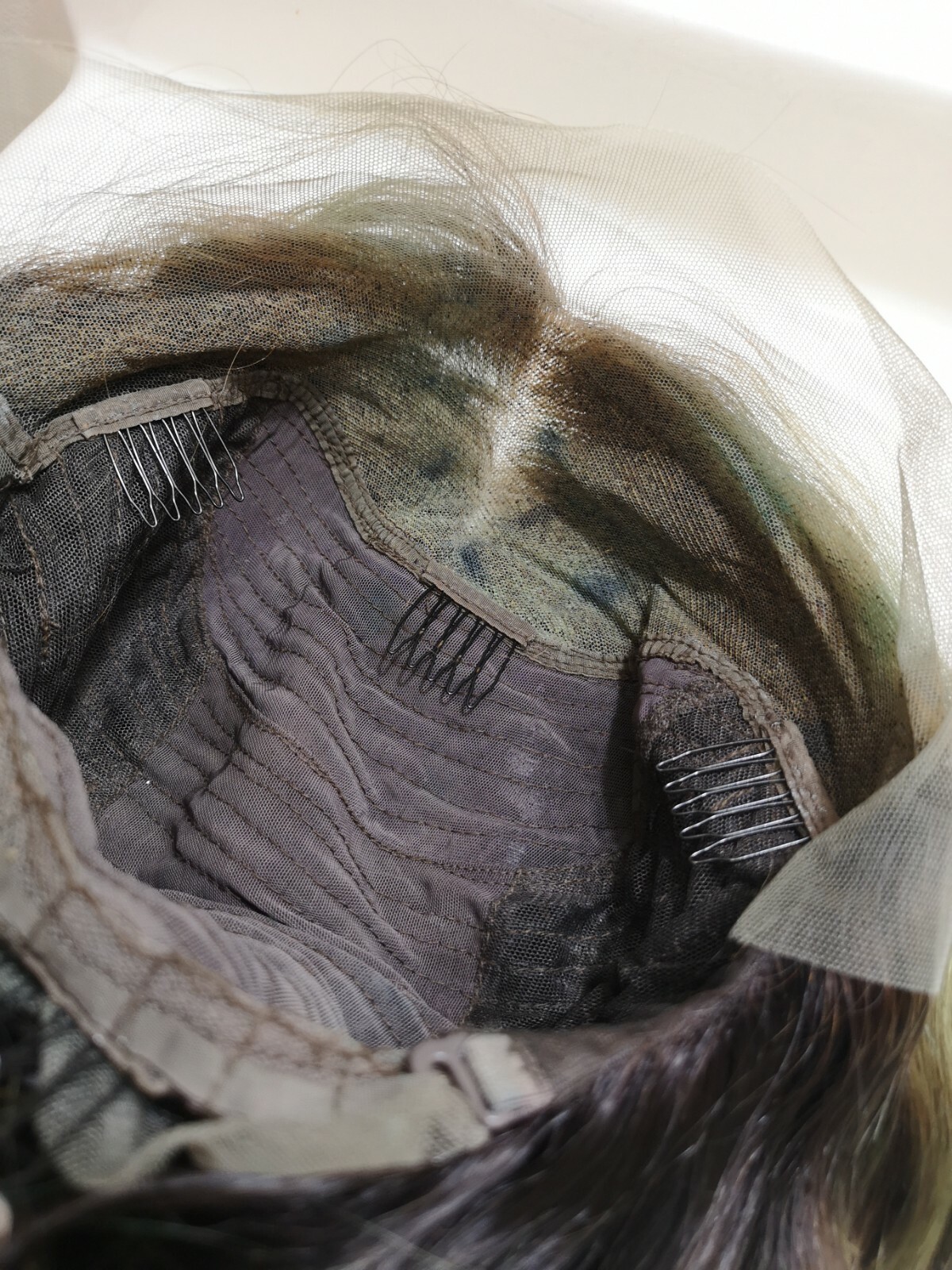 Custom High Quality 24” Soft Silk Green Brown Human Hair Front Lace Wig