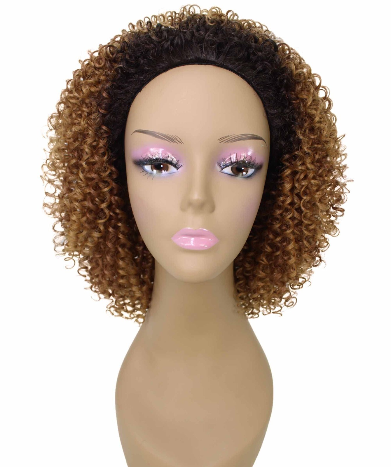 LUXLUXE Alexandra Curly Layered 14″ Long Half Wig Mix Human Hair,BH-0003