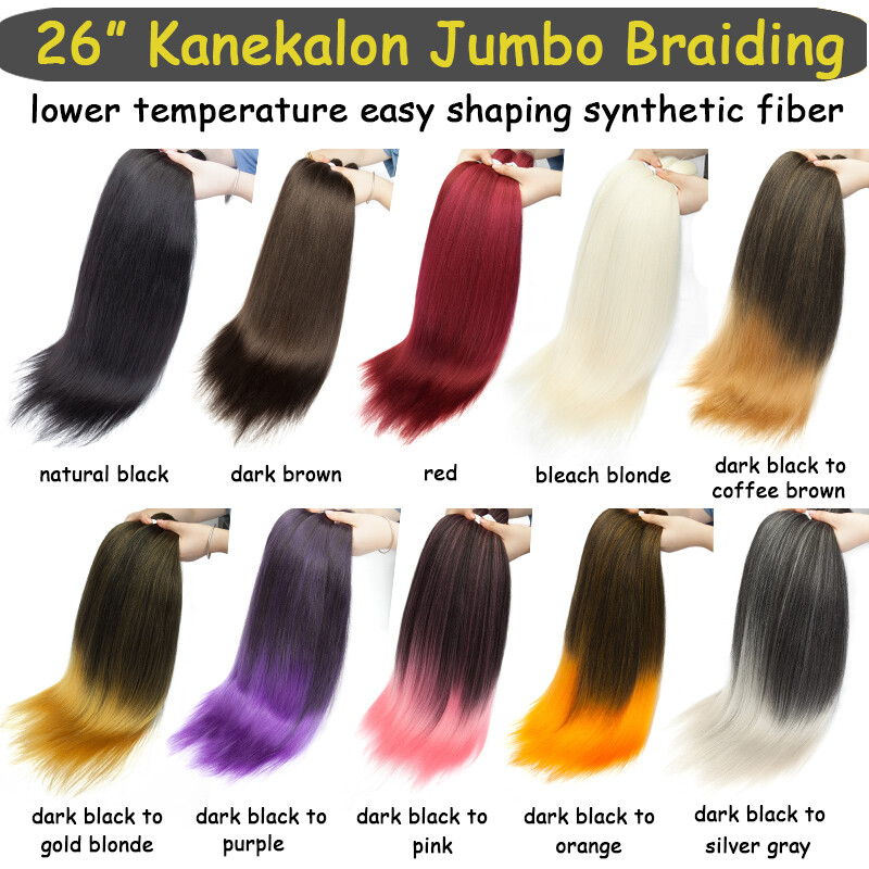 5 packs Yaki Straight Pre-stretched Braiding Box Braids Twist Hair Extensions D8