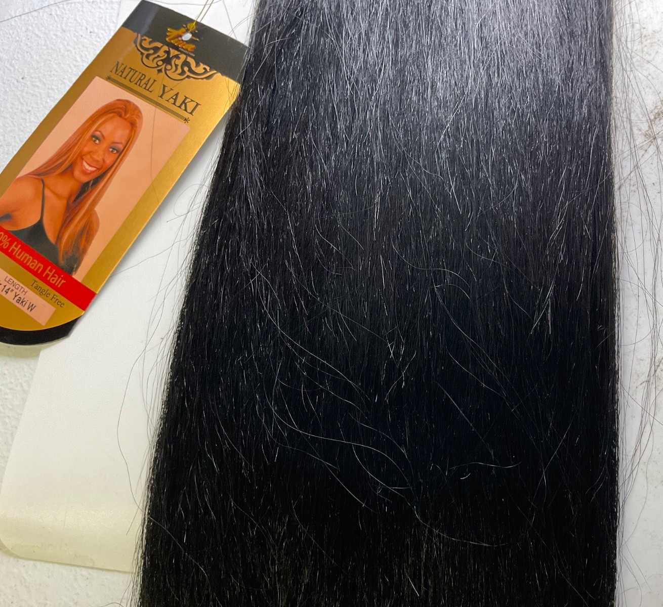 Tina Collection Natural Yaki 100% Human Hair Yaki 14″ Color: 1