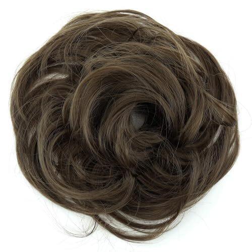 Synthetic Fiber Hairpiece Scrunchie Scrunchy Updo Slightly ash brown #18 G10B