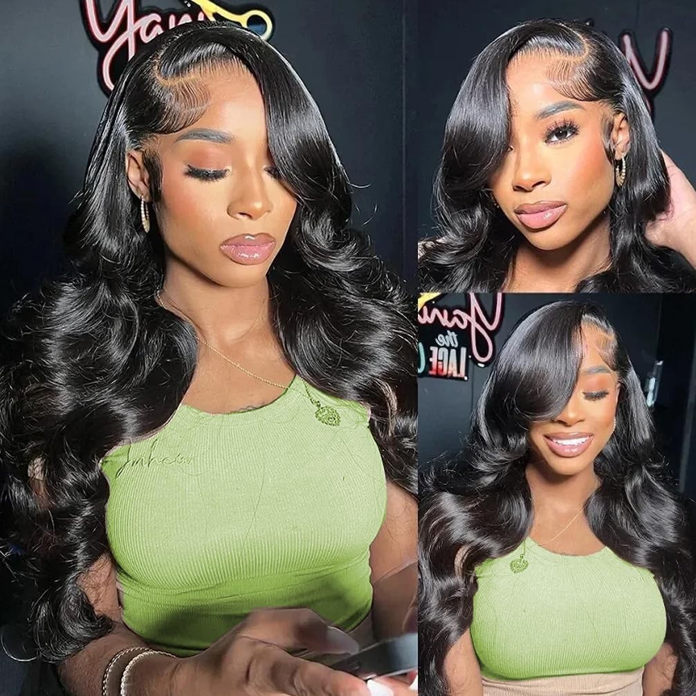 Glueless 18 Inch HD Lace Front Wig – Natural Black Body Wave for Modern Women