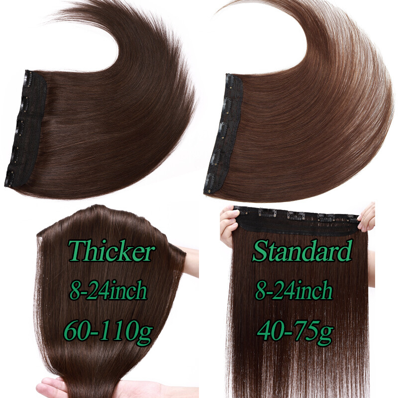 One Piece Clip In 100% Human Hair Extensions Straight/Wavy Many Color Hot Sale