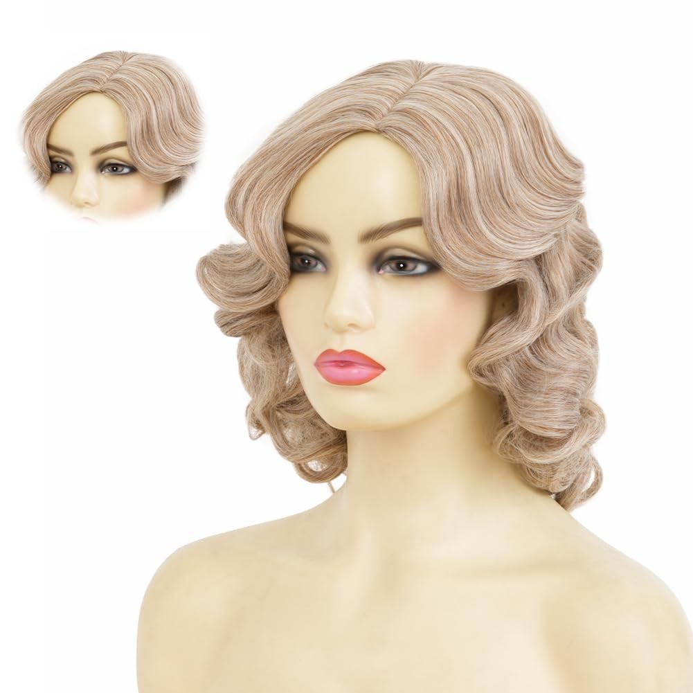 Kaneles Blonde 1920s Finger Wave Wig Women Wigs Side