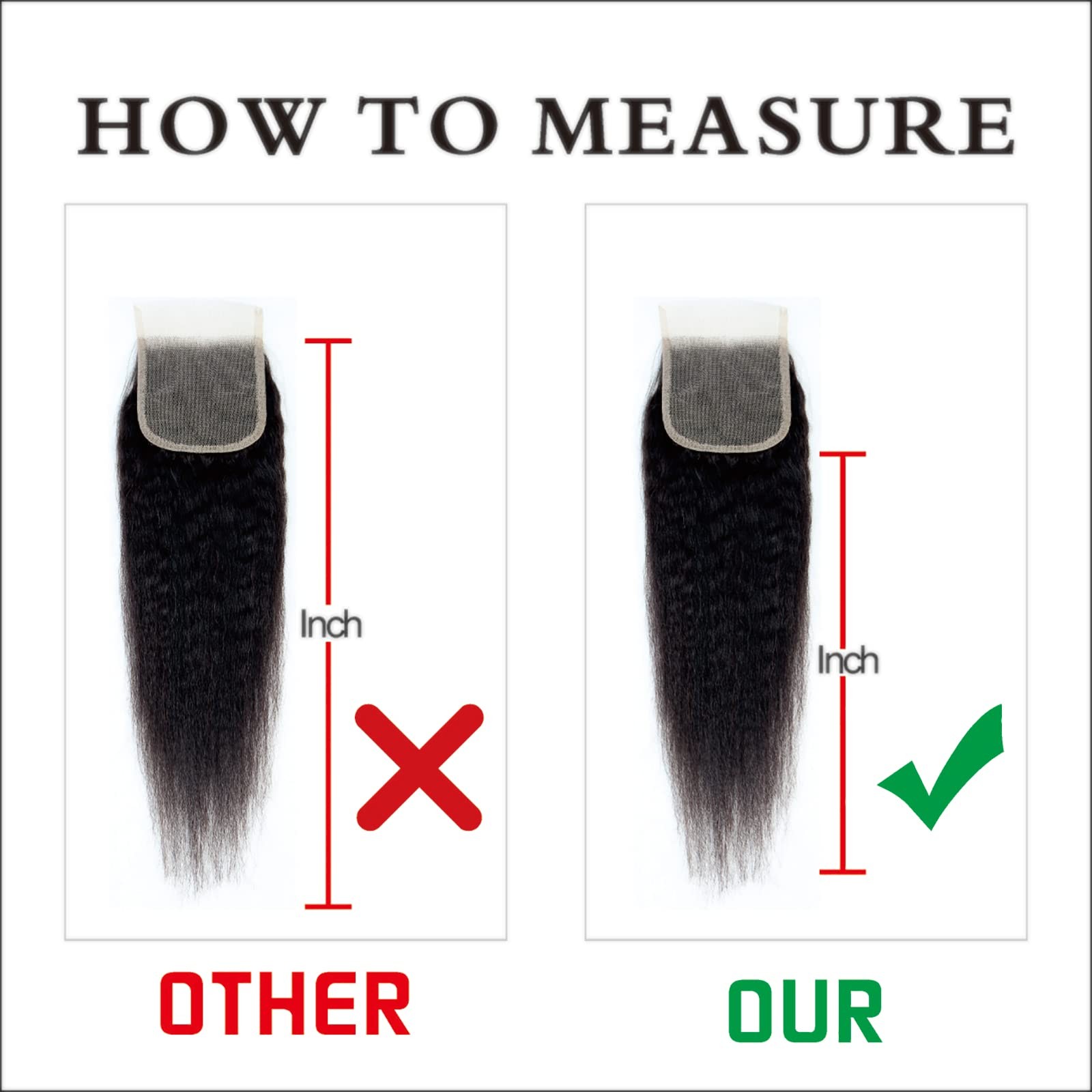 Brazilian Human Hair Closure Kinky Straight Virgin Hair Remy Yaki Lace Closur…
