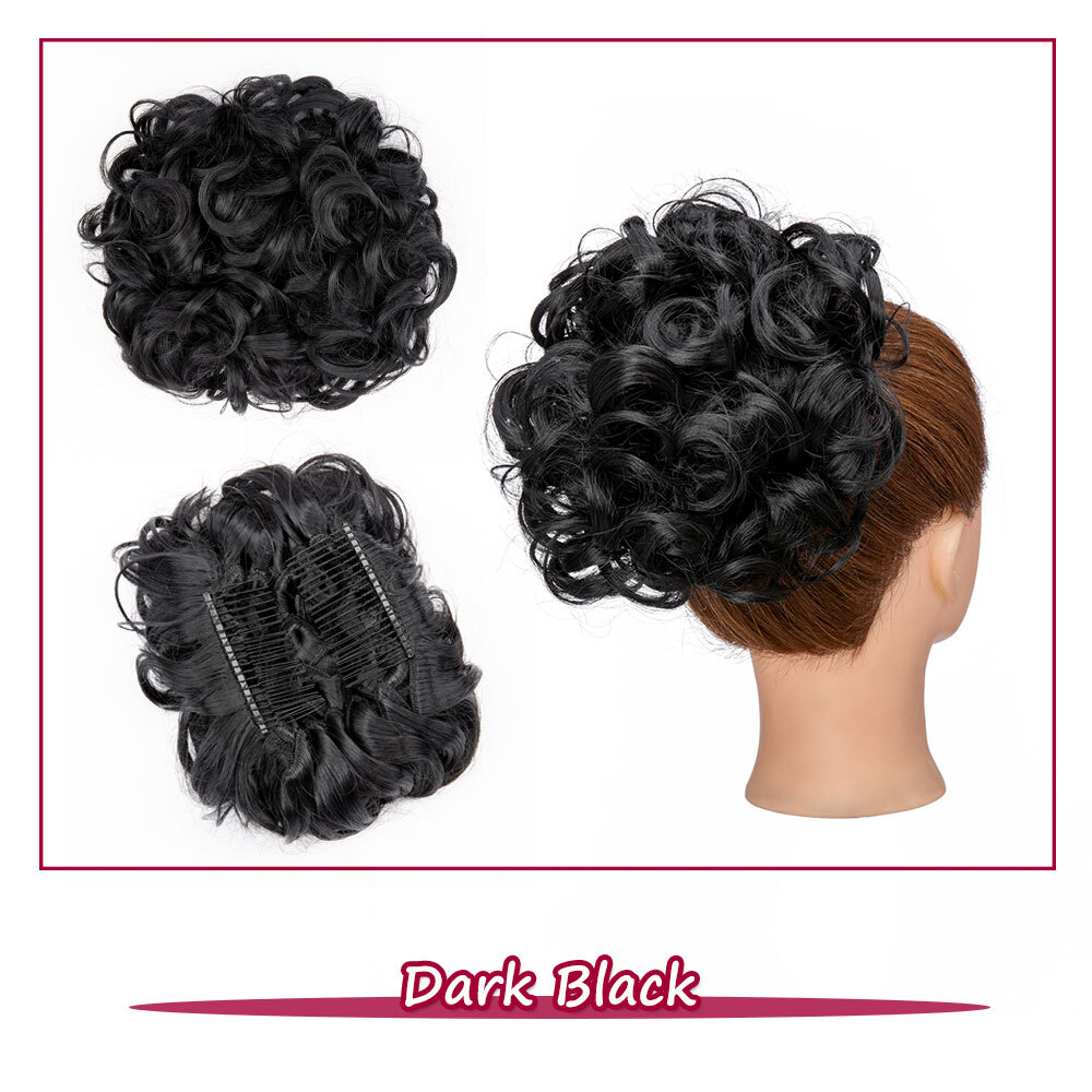 Comb Clip Curly Messy Bun Scrunchie Drawstring Ponytail Hair Extensions Chignon