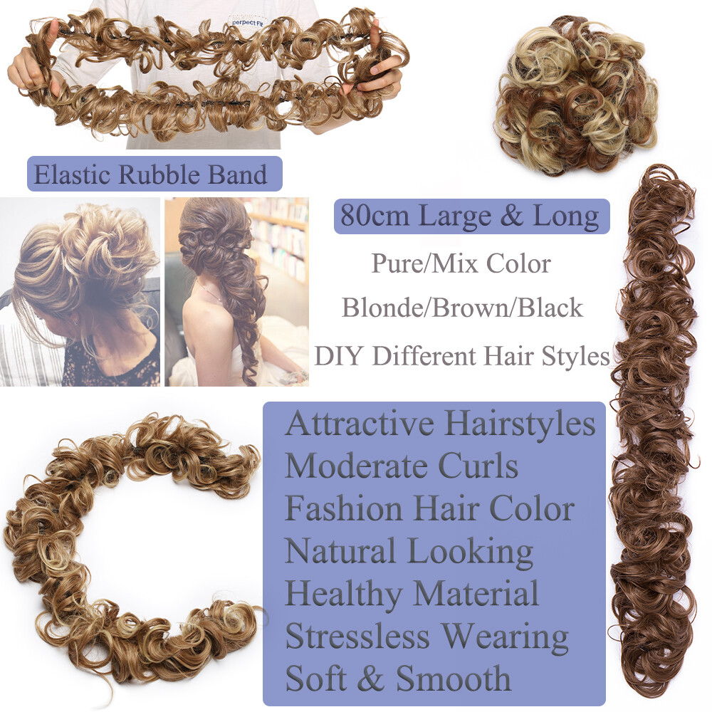 LARGE Messy Bun Hair Piece Scrunchie Updo Wrap on Hair Extension as Human Bun UK