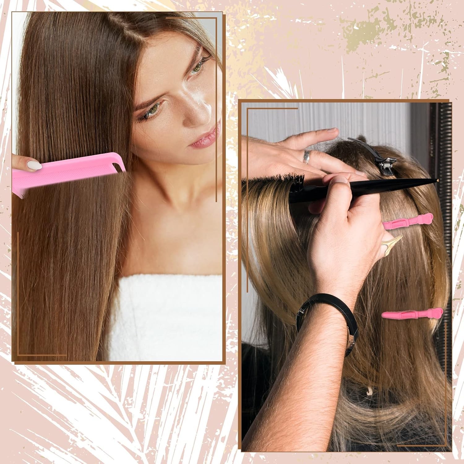 27 Pieces Hair Braiding Tools Hair Parting Ring Comb Clips for Stitch Braiding
