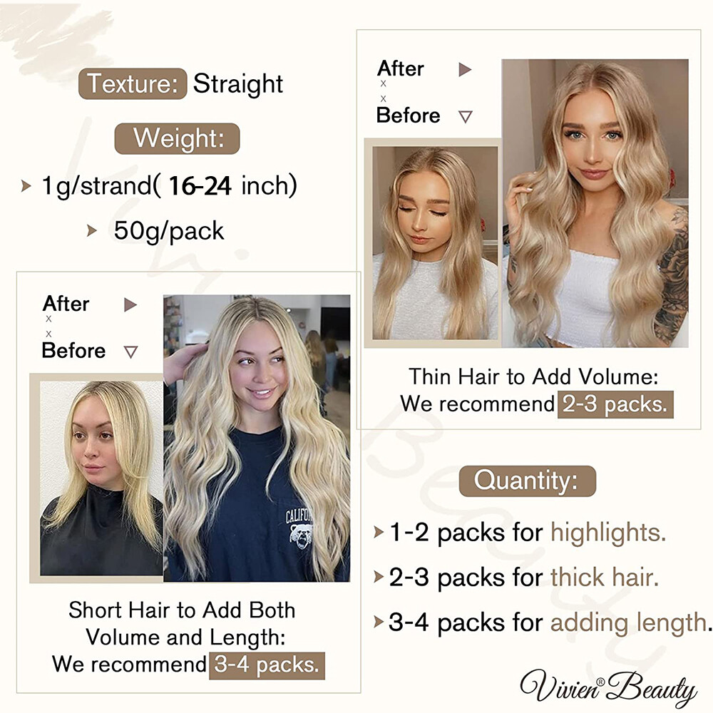 Micro Ring Loop Tip 100% Remy Human Hair Extensions Micro Beads Link Full Head
