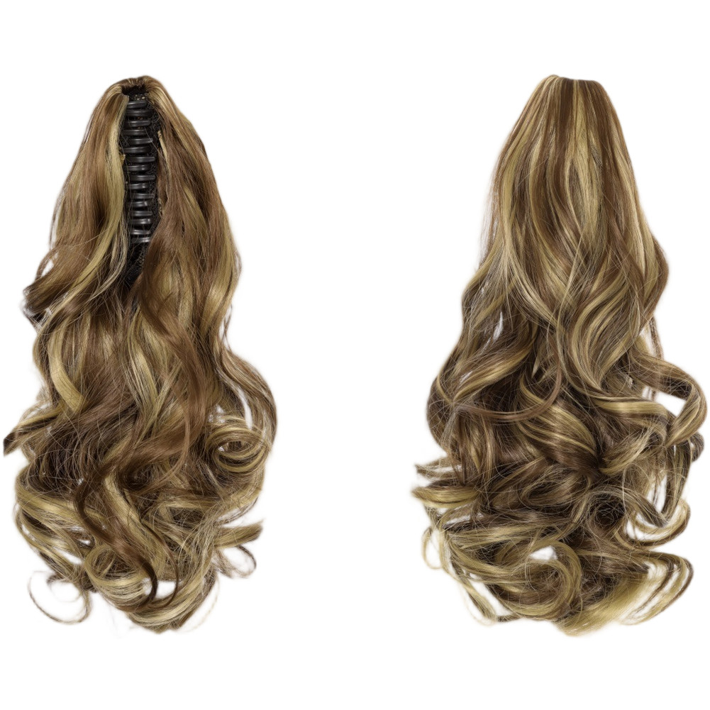 Handwoven Curly Clip Ponytail Extension High Temperature Wire Hair 30cm