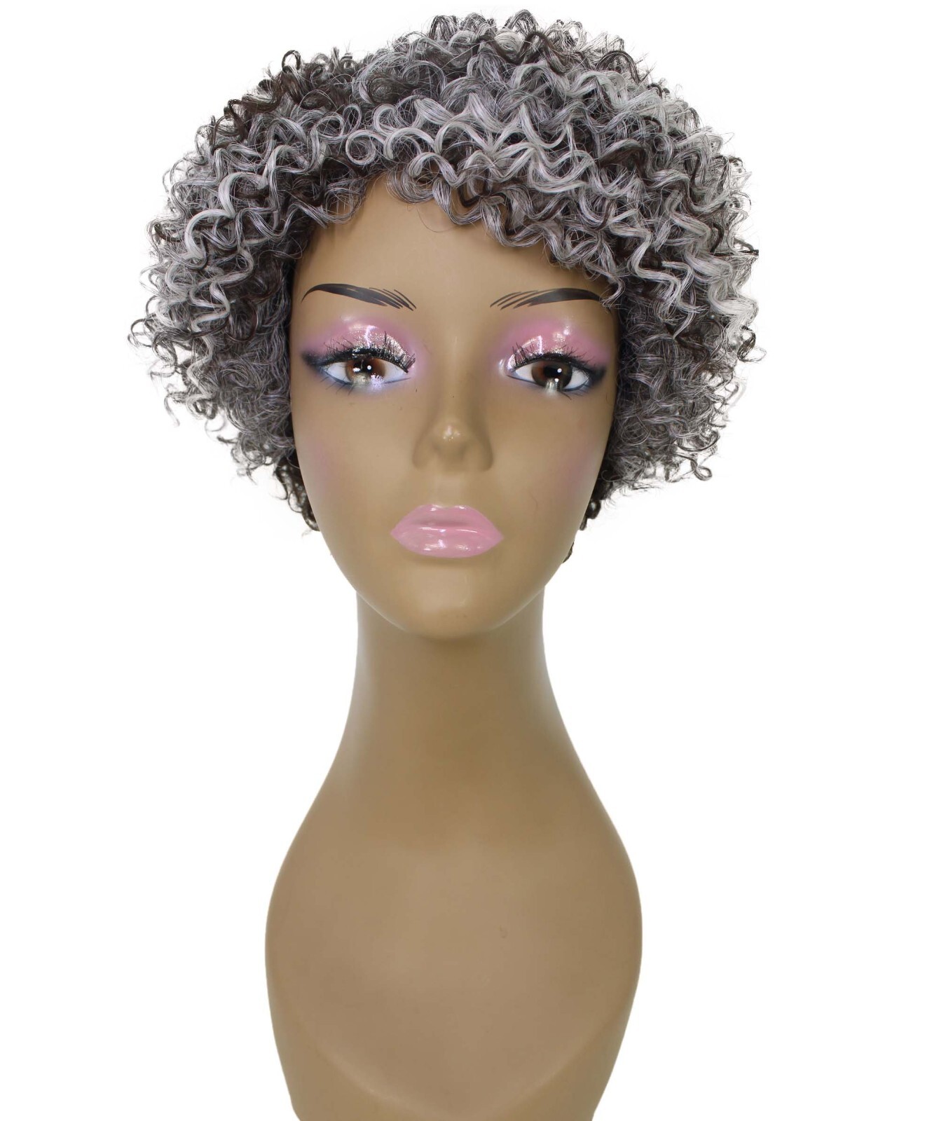 LUXLUXE Leila Curly Kinky 10 in Long Full Wig No Lace, Multiple Colors,BF-0002