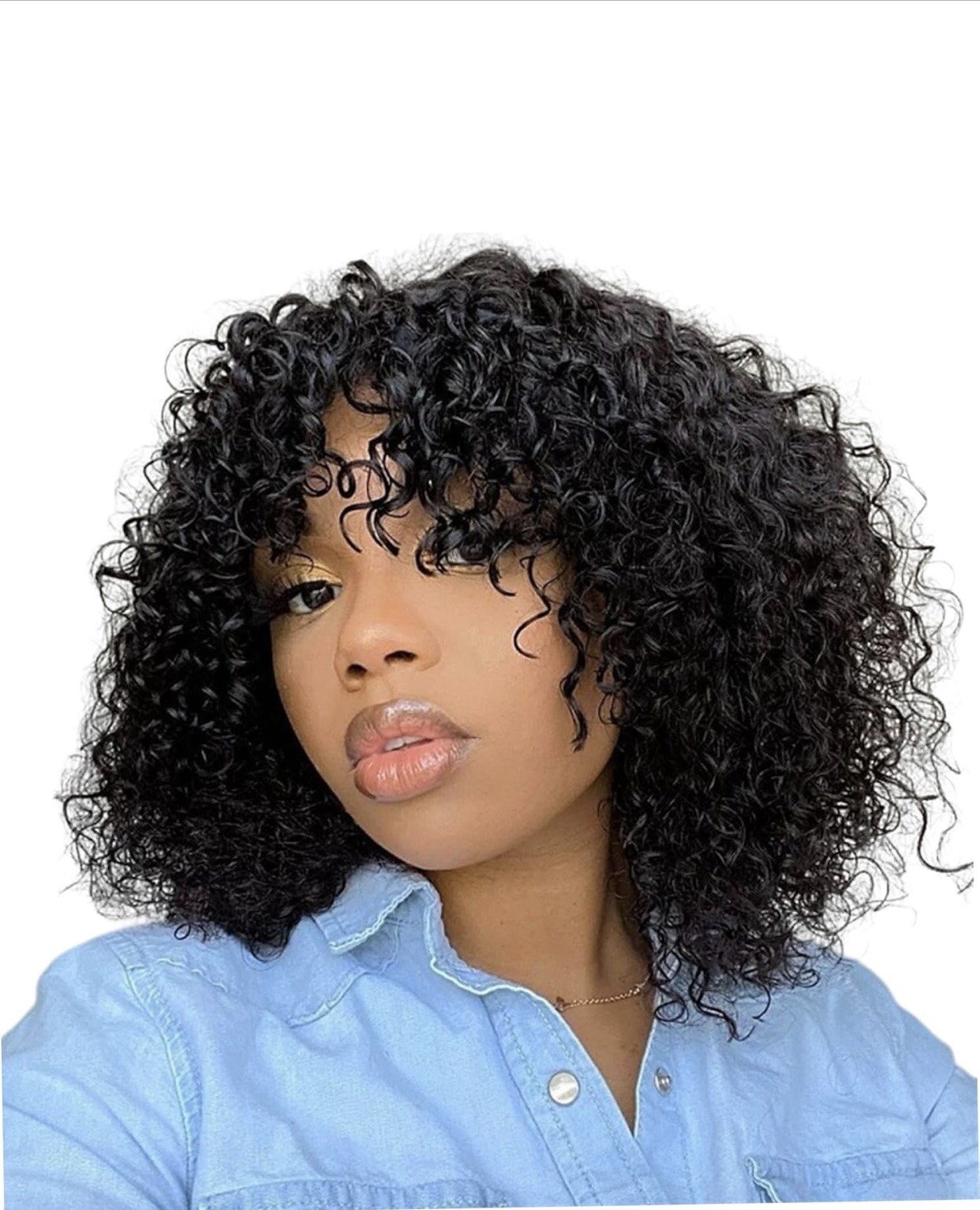 Black Curly Wigs for Black Women Daily Synthetic Afro Kinky Curly Wig Natural US