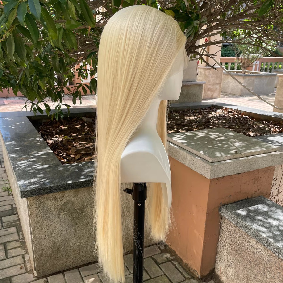 Natural Layered Frontal Lace Wigs Long Straight Blonde Heat Resistant Hair