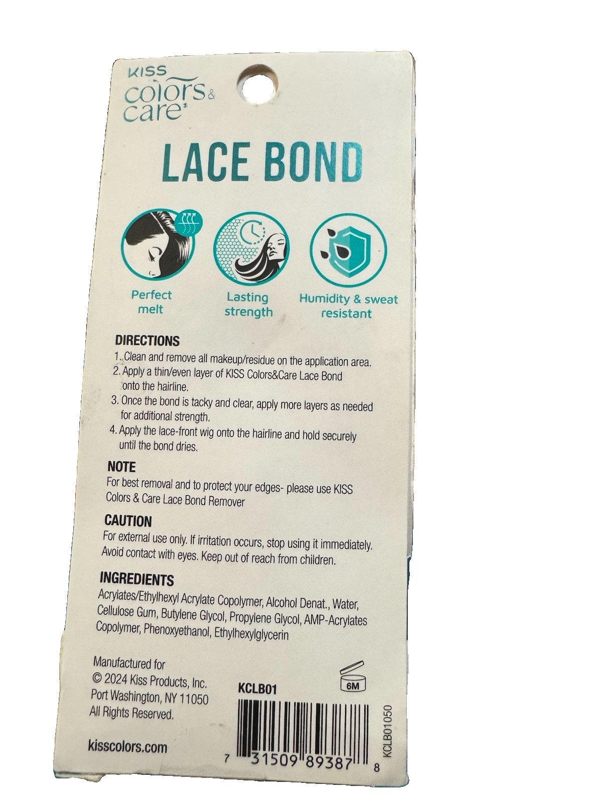 KISS Colors & Care Lace Bond Extreme Lace Hold Wig Glue, Sweat Resistant KCLB01