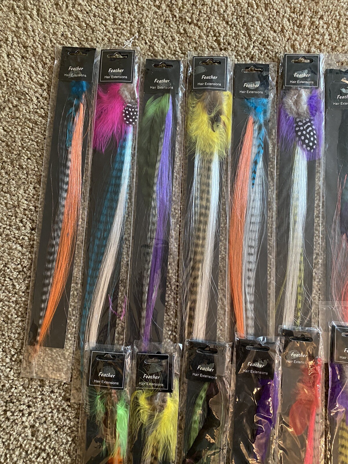 16 Inch Synthetic Feather Hair Extensions lot of 14