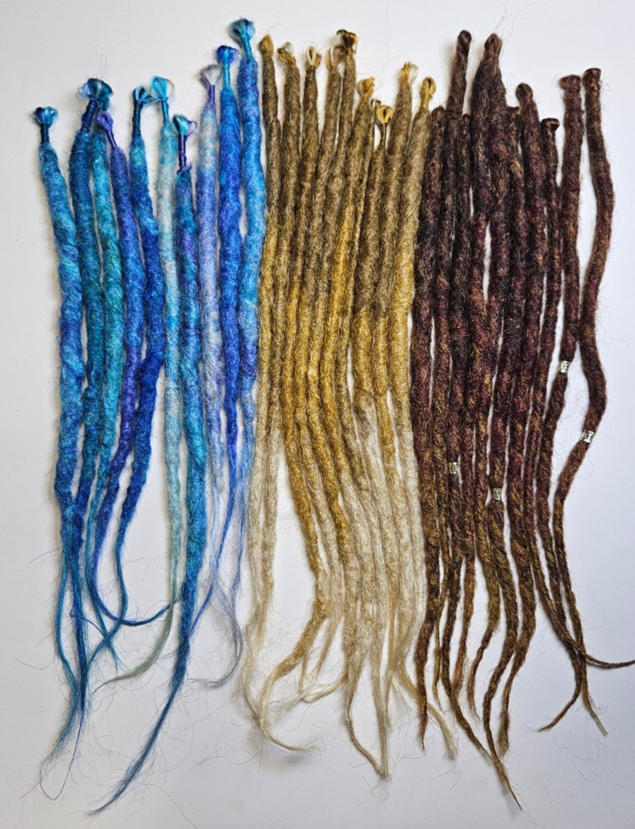 Handmade Single Ended Synthetic Dreadlocks, 19 inch, Set of 30