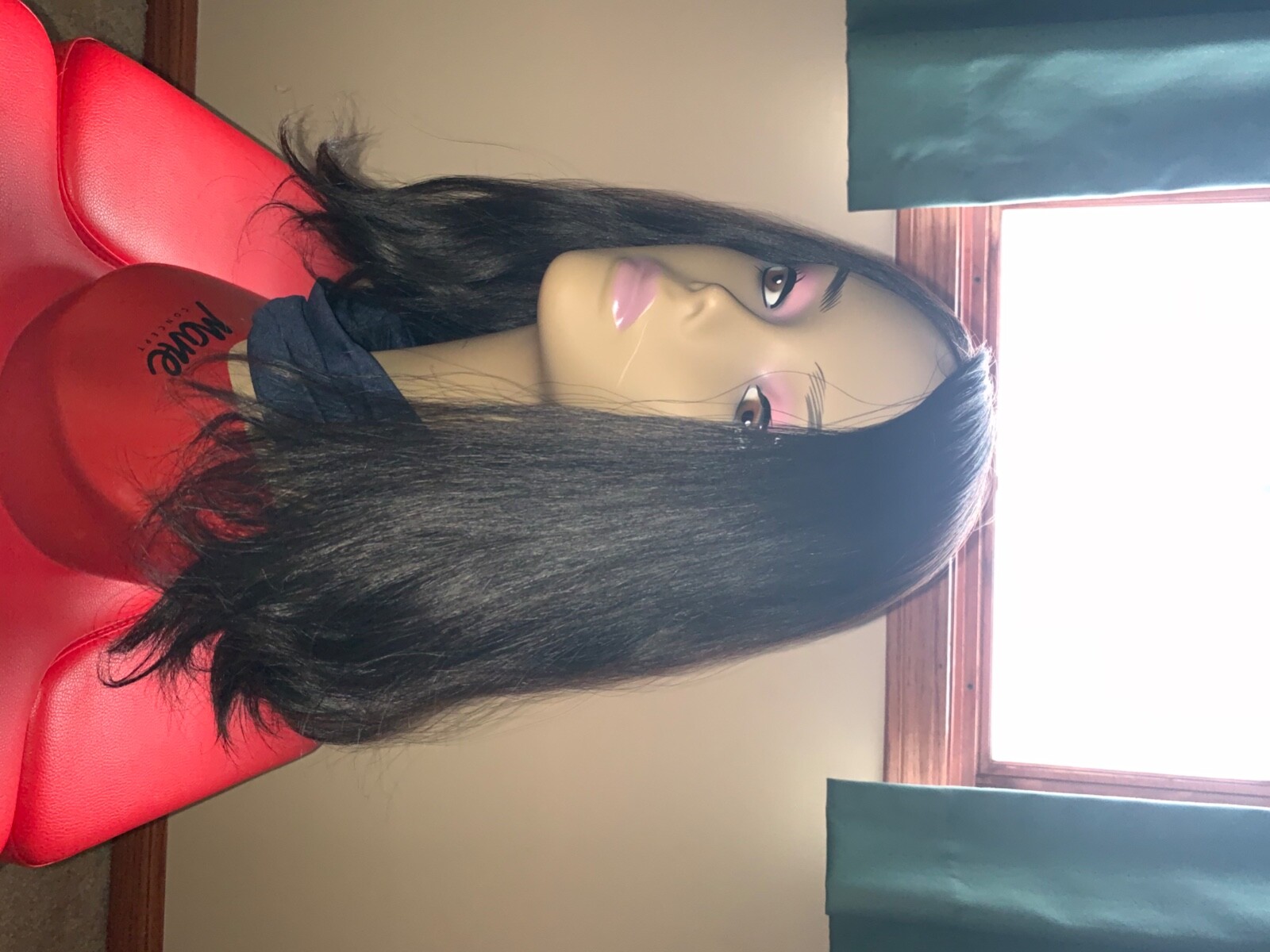 14 inch 1B silk top human hair wig size Large