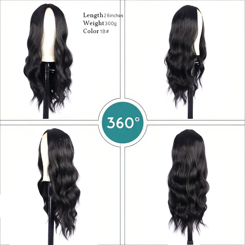 Brown Middle Part Long Body Wave Lace Front Hand Tied Synthetic Wig for Women