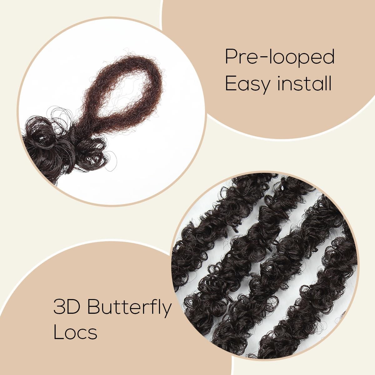 36 Inch Distressed Butterfly Locs Crochet Hair, 8 Packs Pre Looped Thick Distres