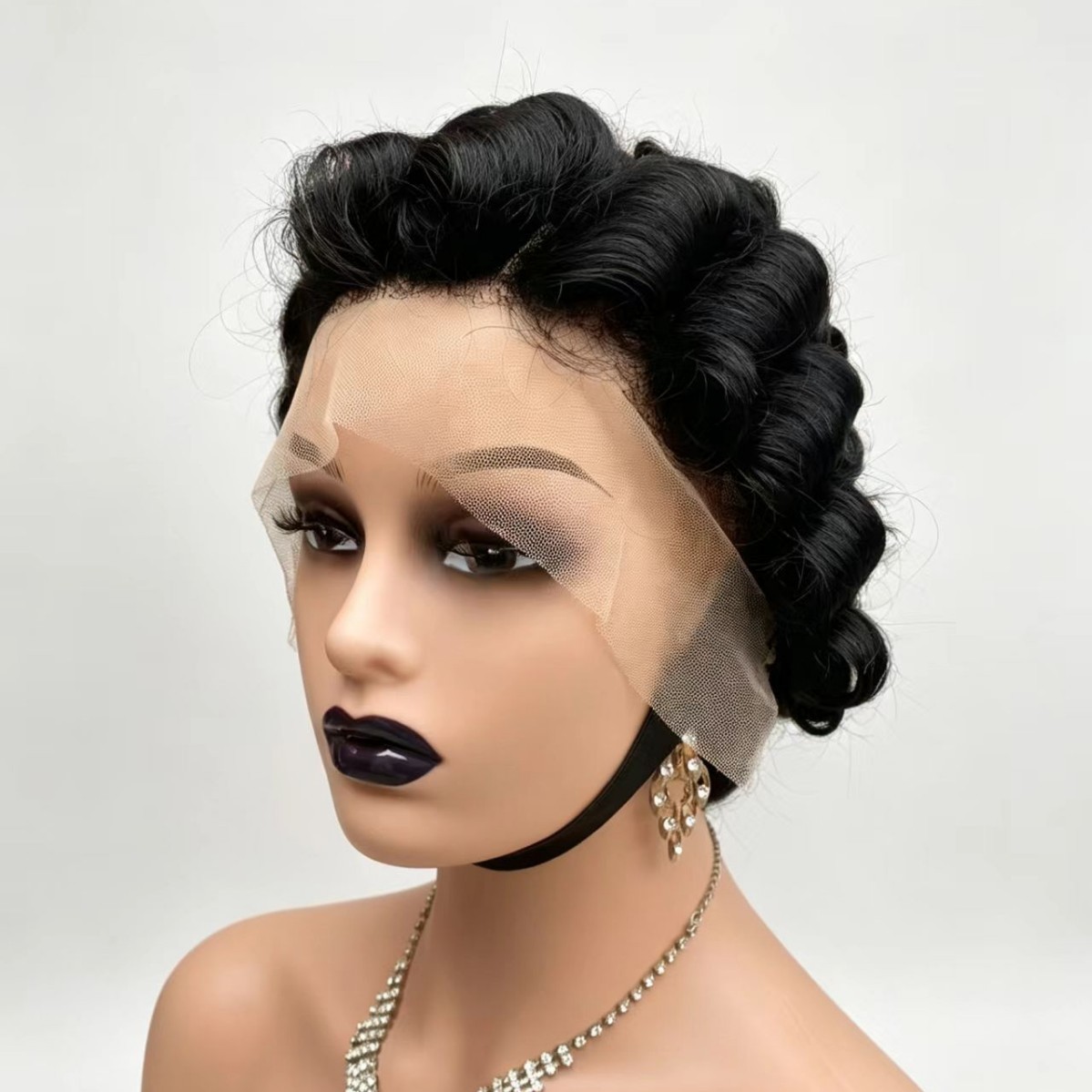 Short Curly Pixie Cut Wig 13×4 Lace Front Human Hair 6 Inch 1B# Black Women Wig