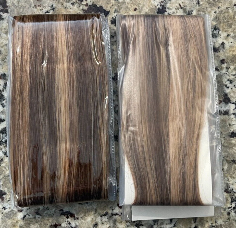 LacerHair Brown to Caramel Blonde Human Hair Ext 18” 100g 40pcs R#4- 4/27