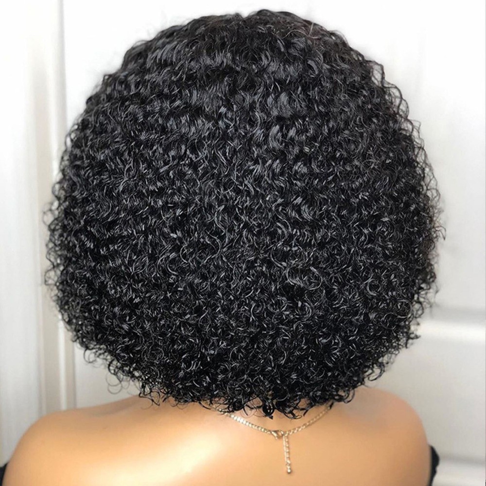 Women Curly Black Afro Curly Wave Lace Front Wigs Synthetic Hair Wig