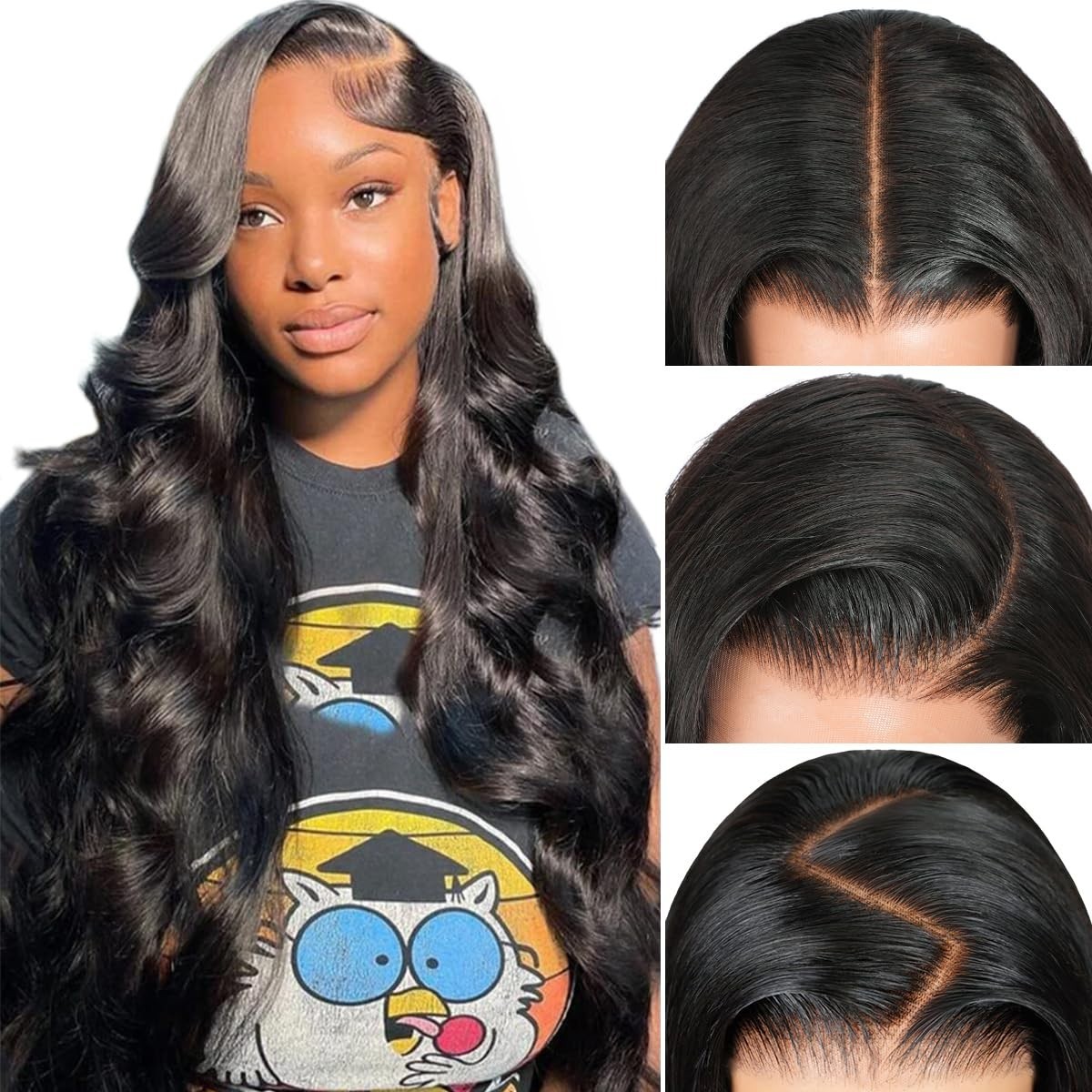 13×6 HD Transparent Lace Front Wigs Human hair Pre Plucked 180 Density Brazil…