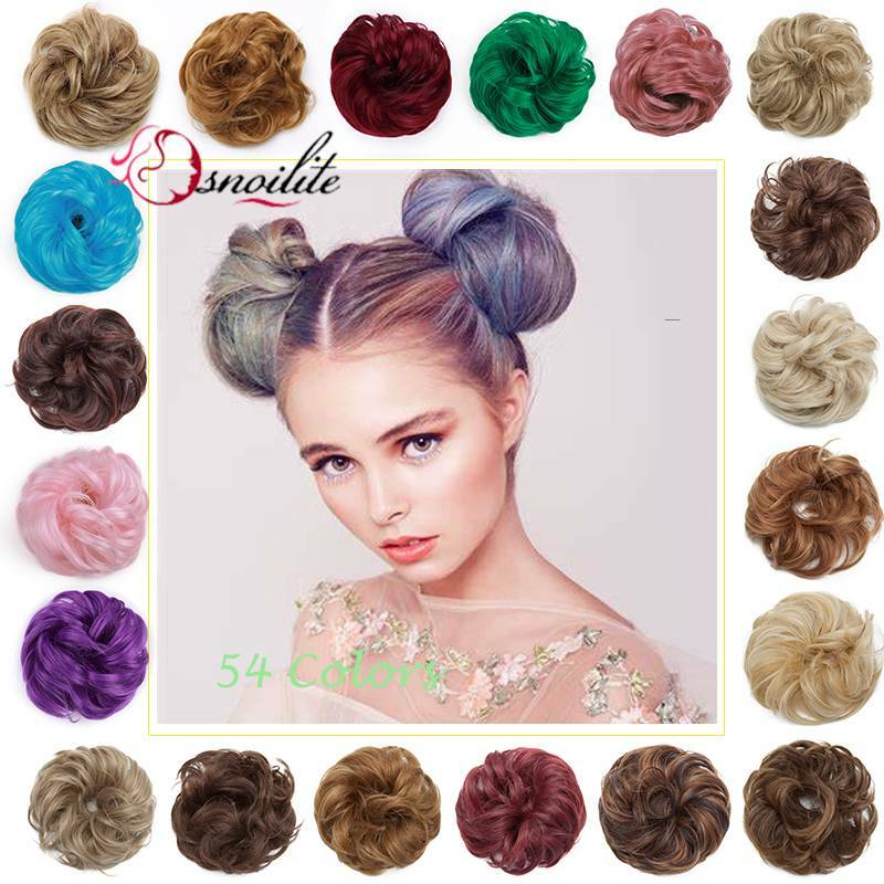 Large Messy Bun Curly Scrunchie Hair Piece False Updo Cover Hair Extension Thick