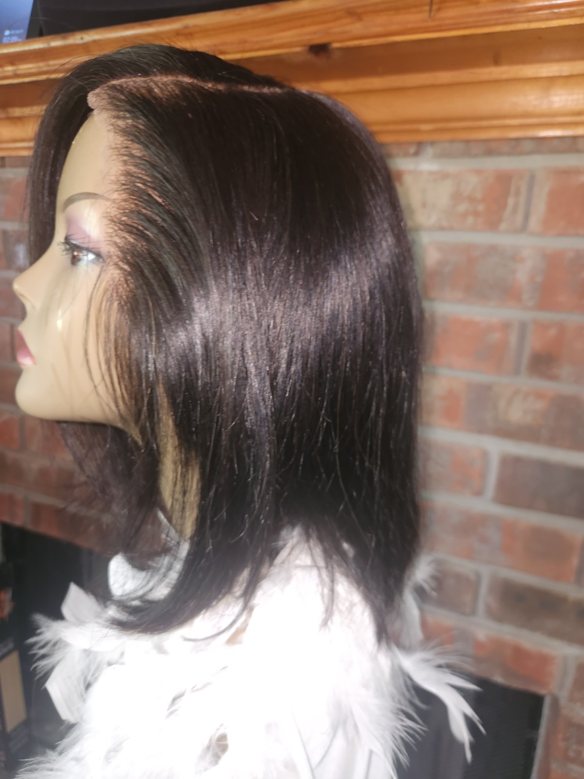 LUVME Glueless Lace Front Human Hair Bob Wig Straight Black/Blonde C-Part