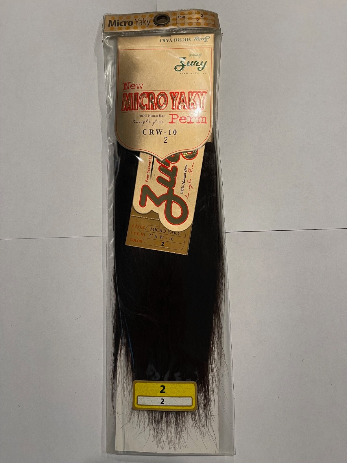 Zury 100% Human Hair Weaving Micro Yaky Perm 10 inch color #2