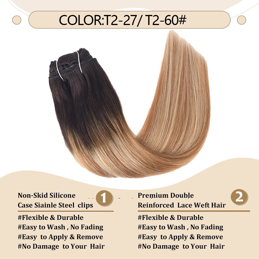 Seven-piece set/pack of cards hair real 100% human hair 12-16 inches real hair