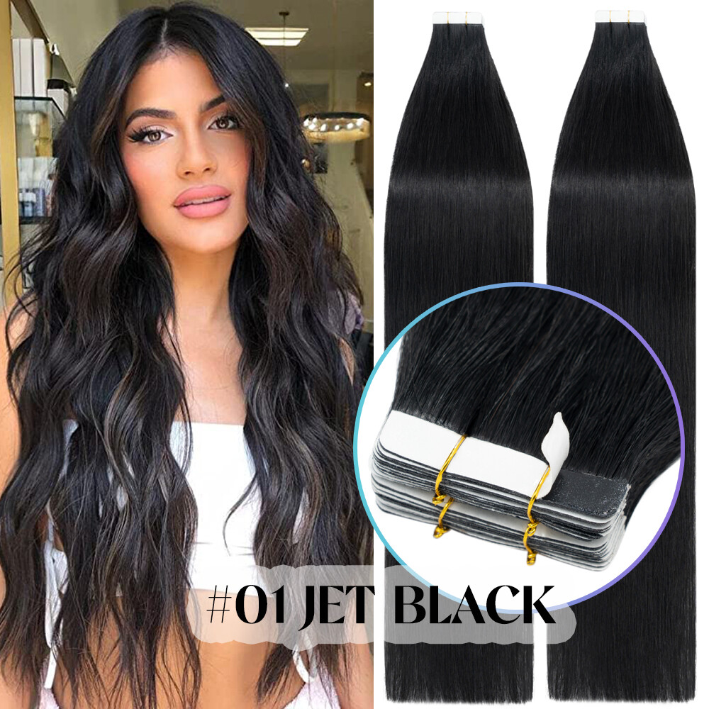 Balayage Tape In Hair Extensions Skin Weft 100% Real Human Remy Brown Mix Blond