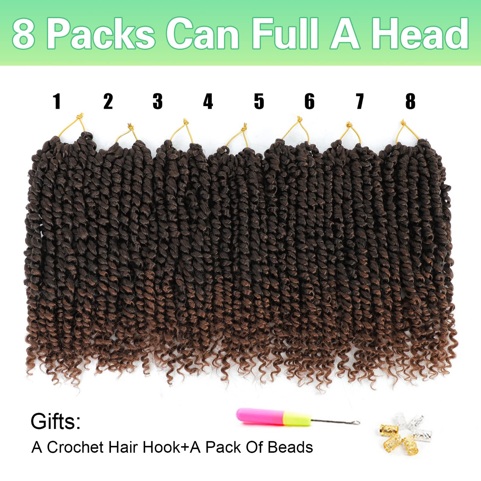 Passion Twist Crochet Hair 10Inch Passion Twist Hair 8 Packs Pre Looped Short Pa