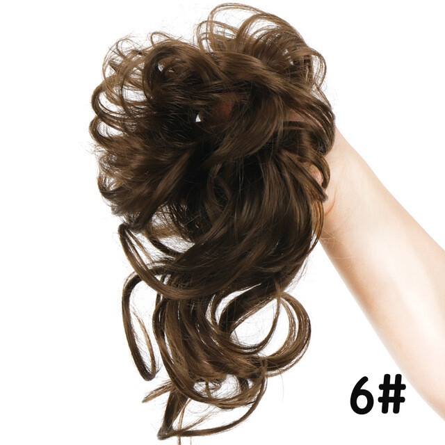 Curly Messy Bun Hair Piece Scrunchie Updo Cover Hair Extensions Real as human